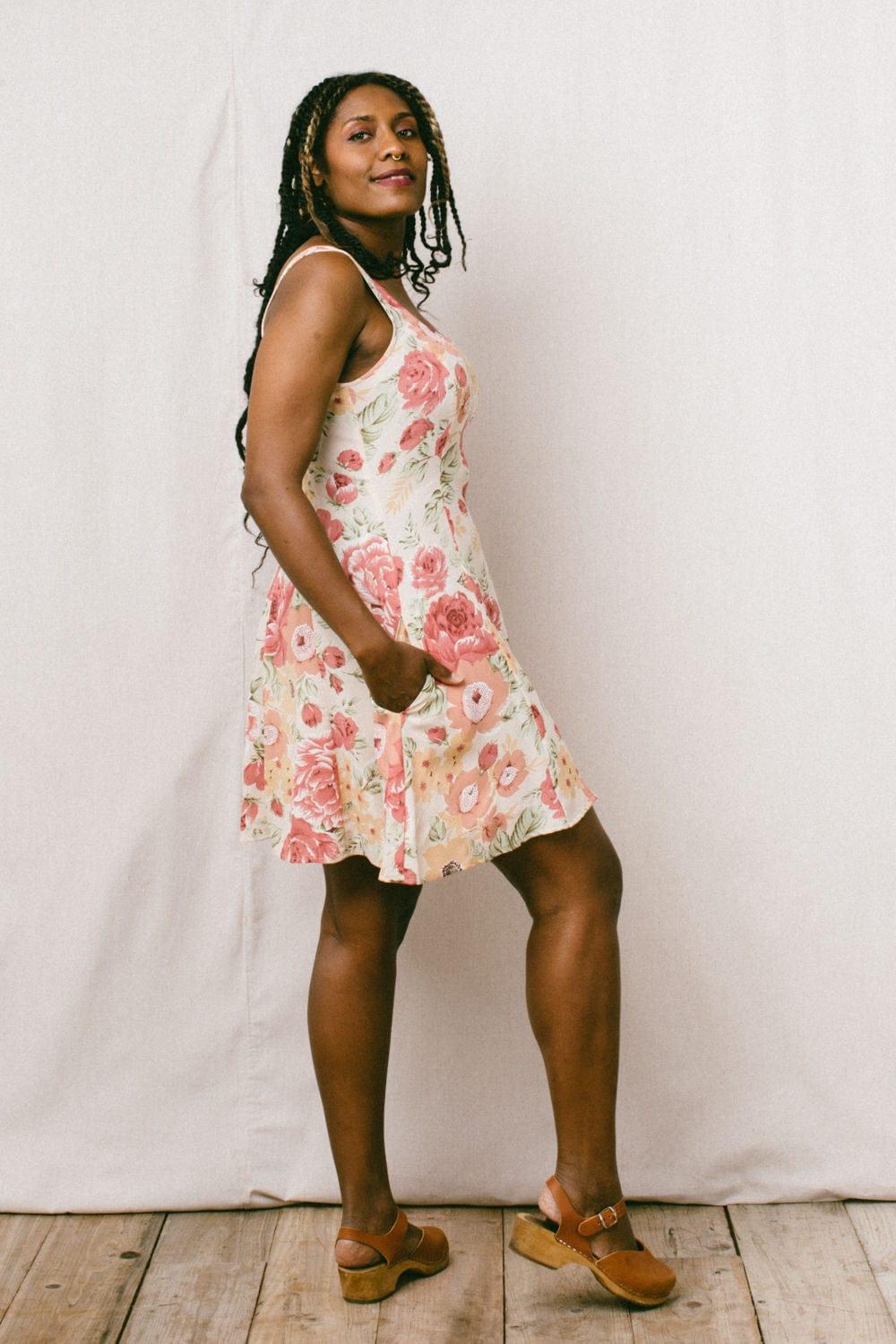 Delana Dress in Peach Floral Product Image