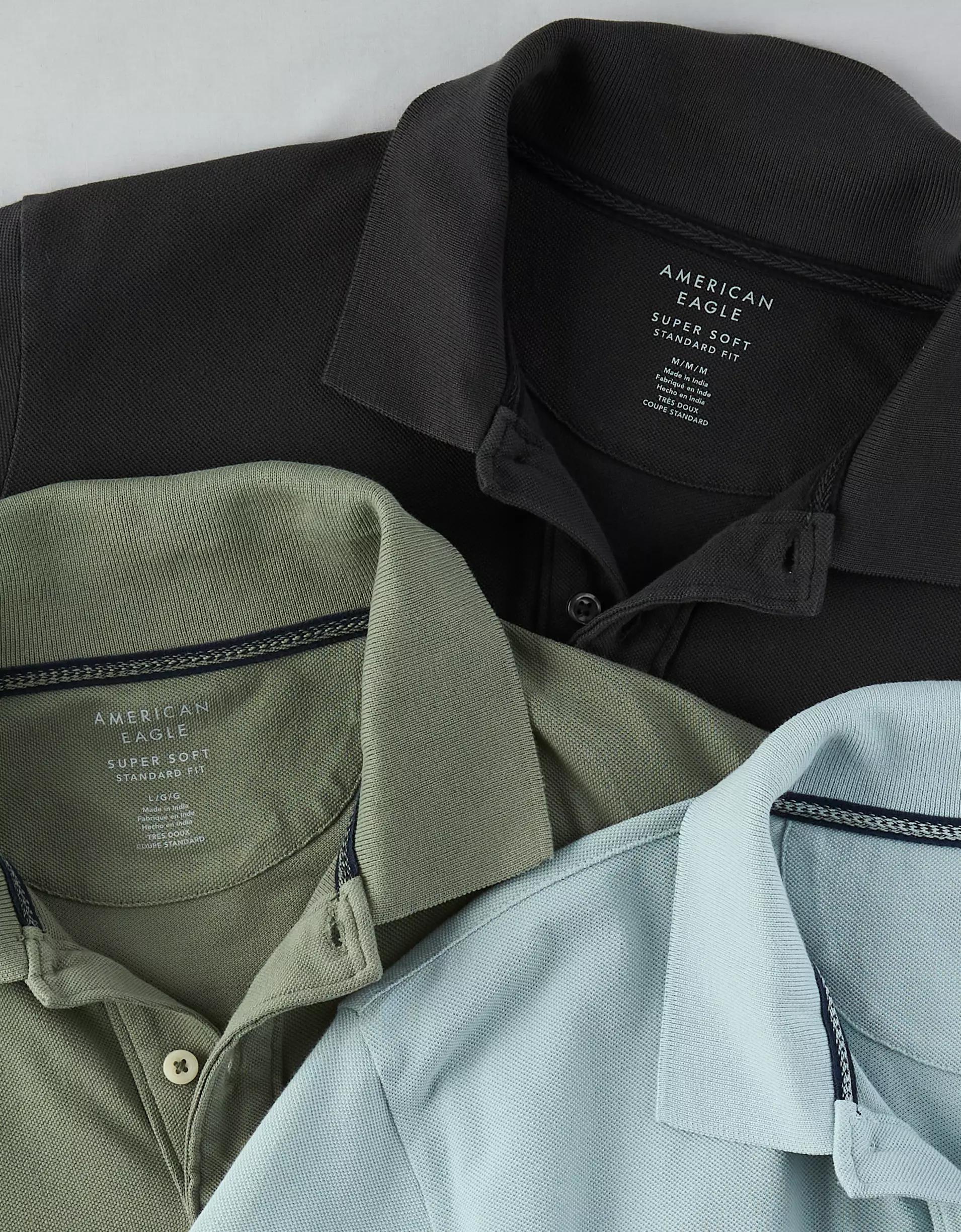 AE Lived-In Pique Polo Shirt Product Image