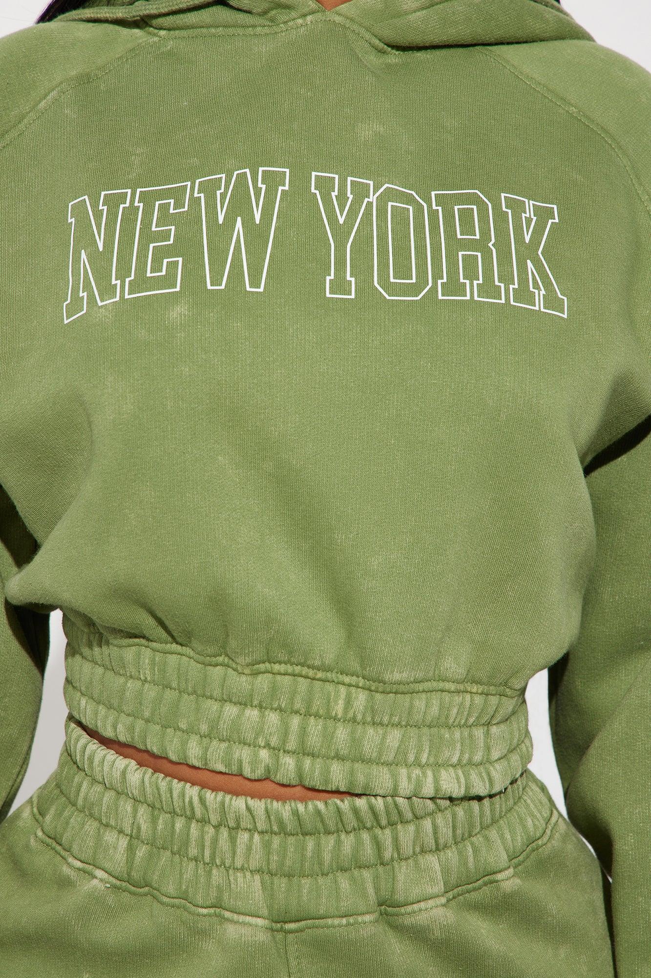 New York Vibes Washed Hoodie - Green/combo Product Image