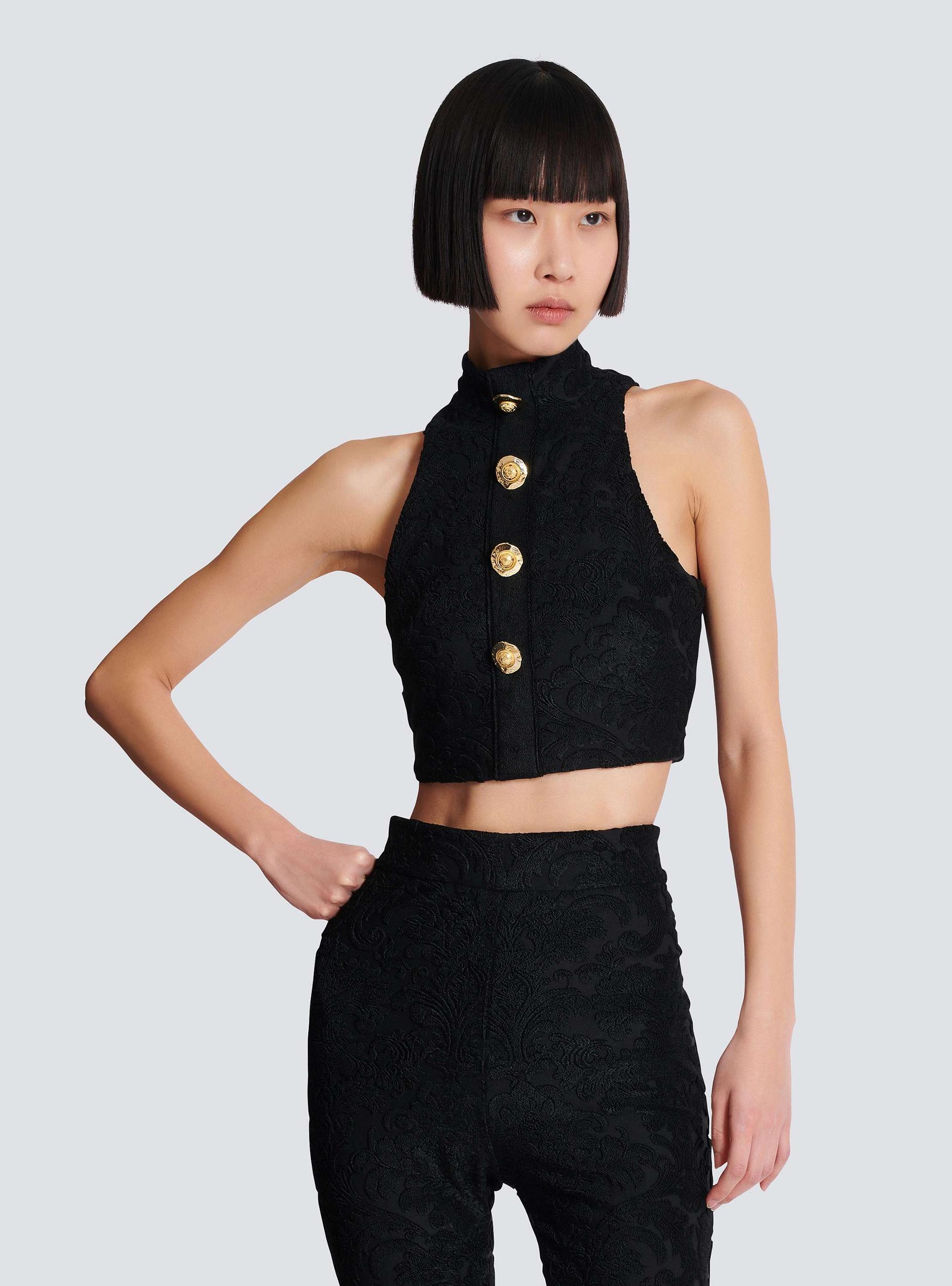 Baroque pattern buttoned top Product Image