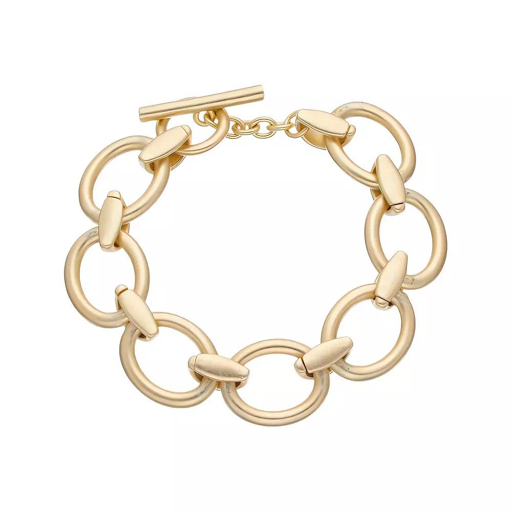 Juvell 18k Gold Plated Large Links Bracelet, Women's, Size: 7", Gold Tone Product Image