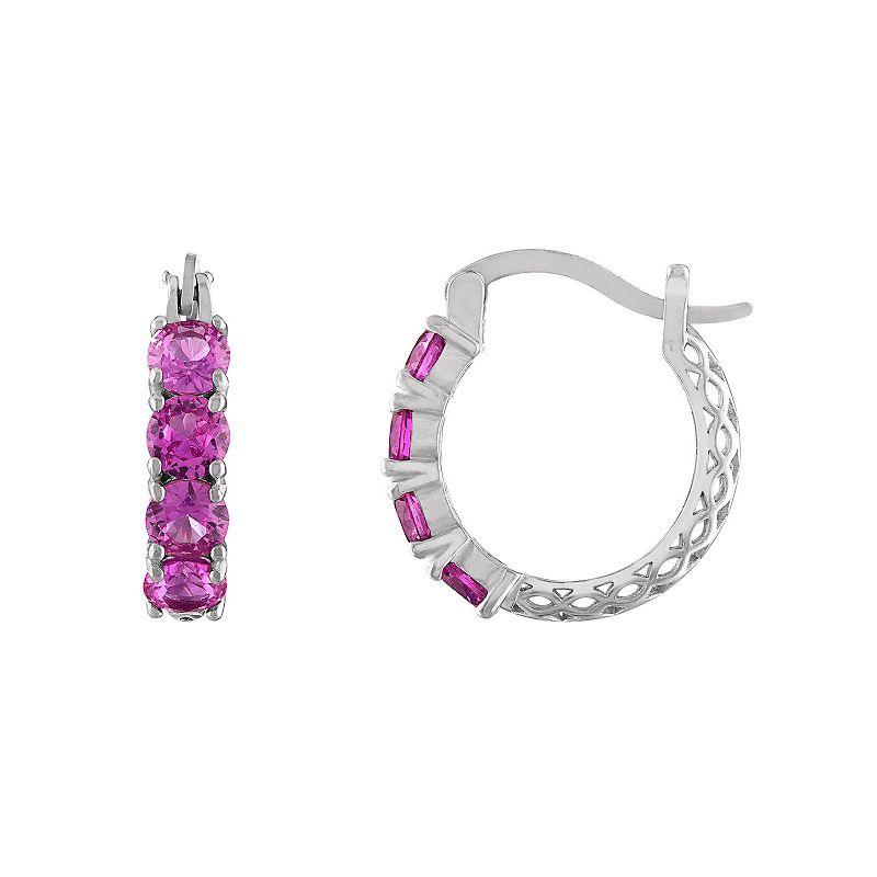 Designs by Gioelli Sterling Silver Filigree Hoop Earrings, Women's, Purple Product Image