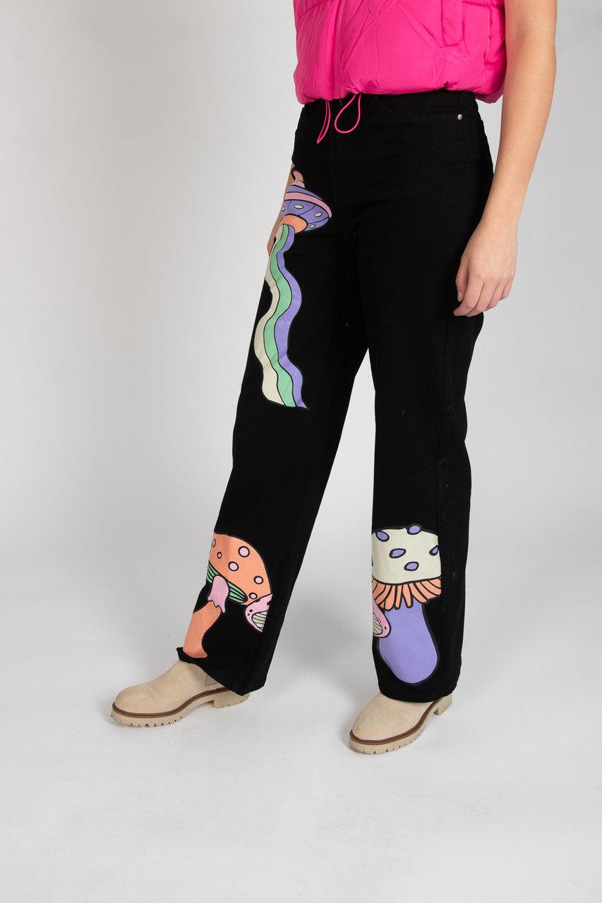 Pastel Neon Mushroom UFO Jeans Product Image