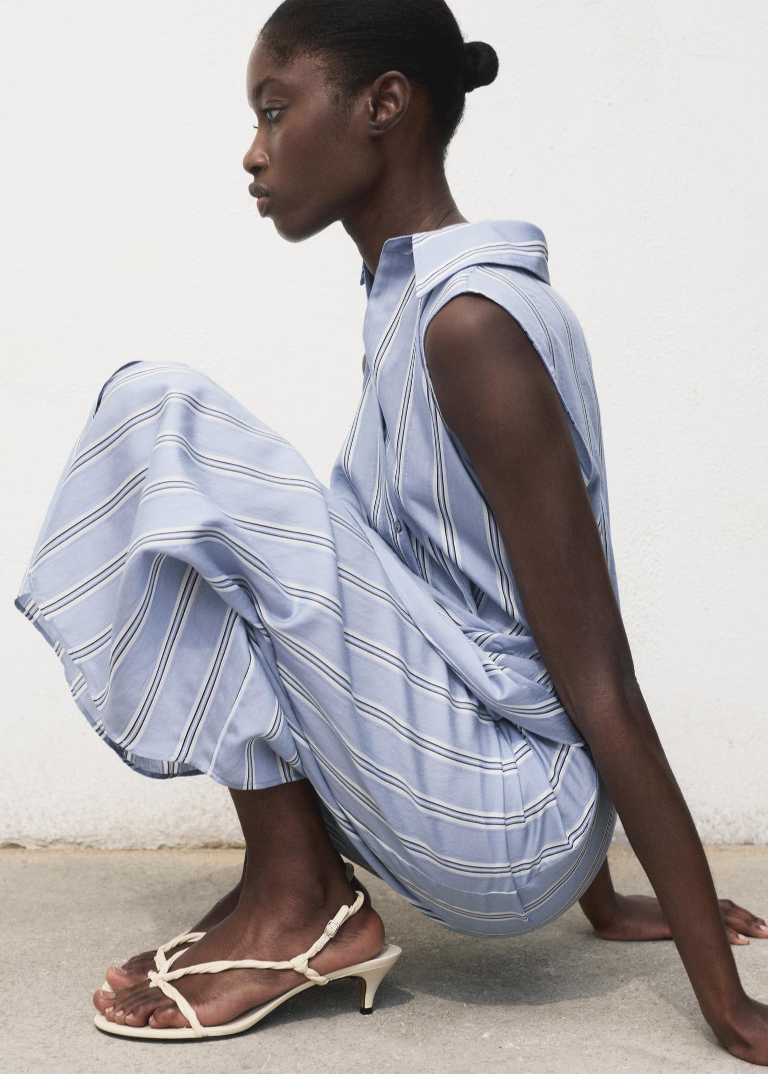 Draped shirt dress - Women | MANGO USA Product Image