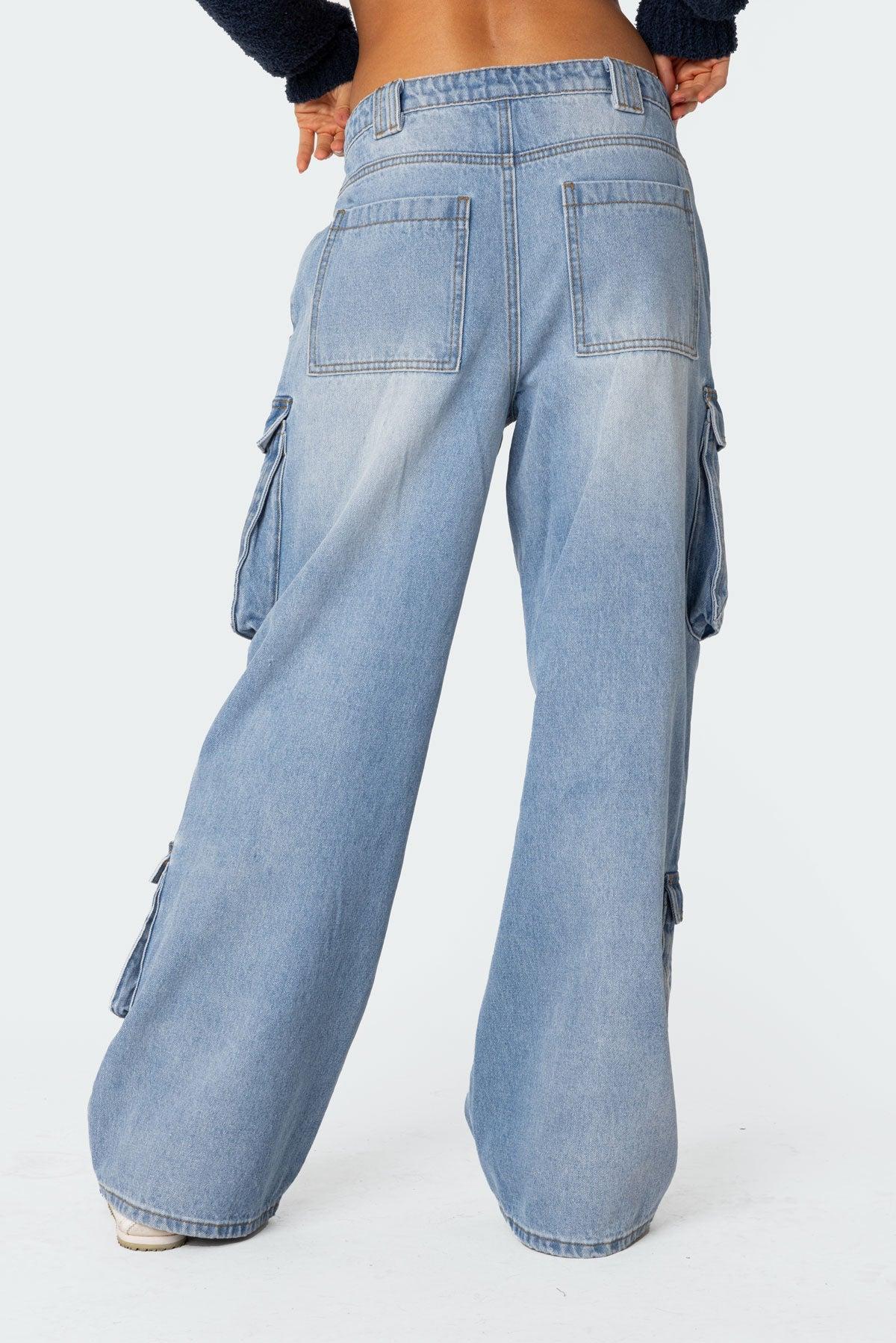 Tara Low Rise Baggy Cargo Jeans Product Image