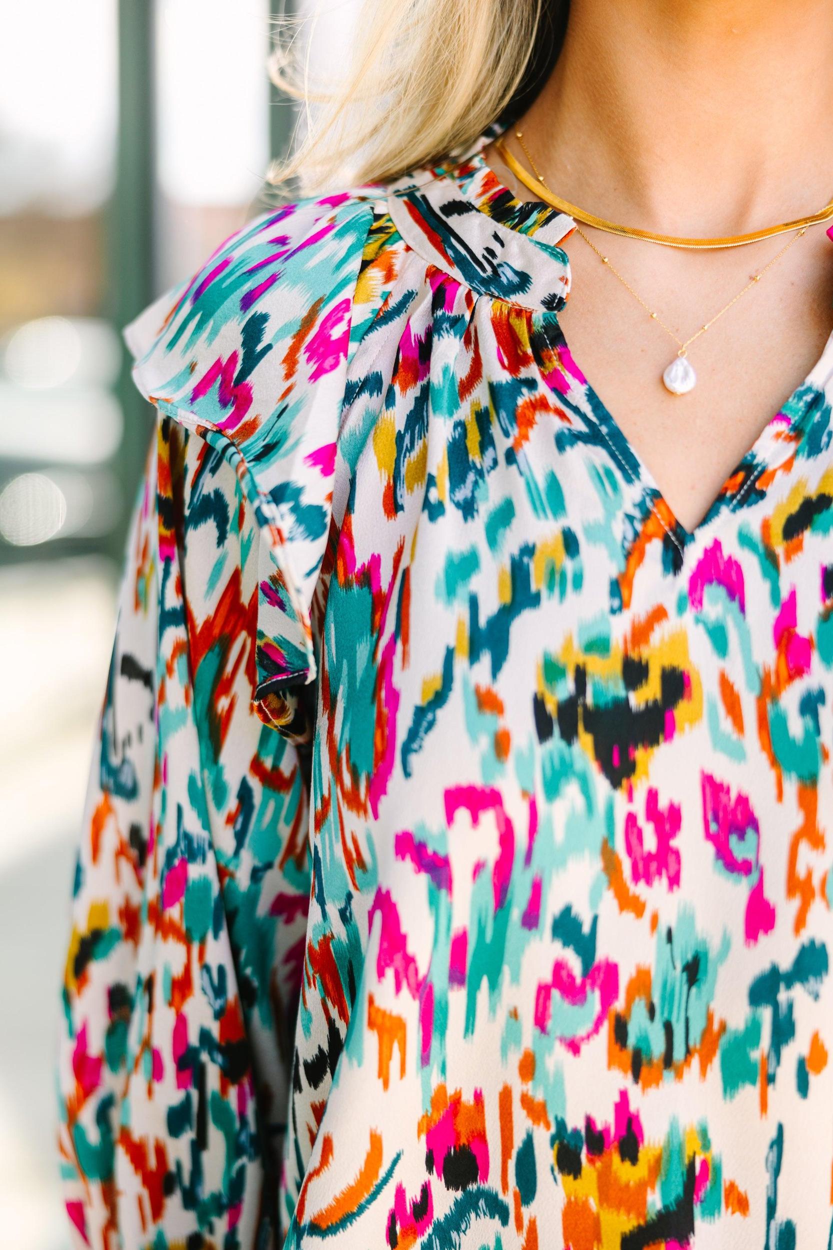 More Than You know Ivory Abstract Blouse Female Product Image