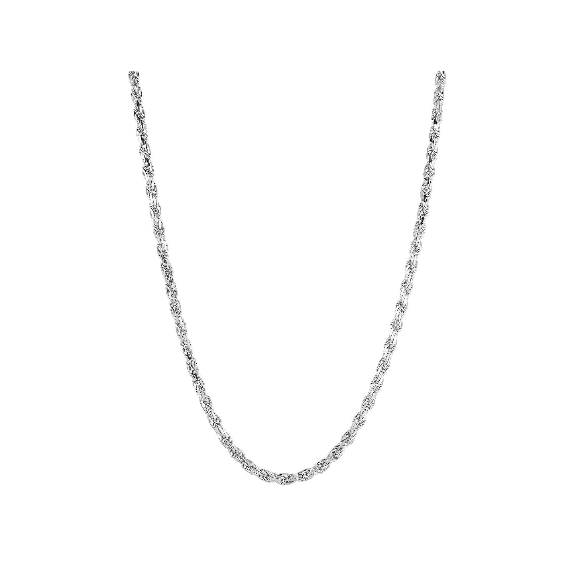Men's Menster Sterling Silver 3 mm Rope Necklace, Size: 26" Product Image
