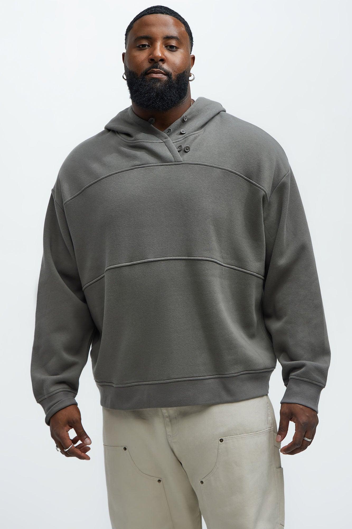 Palmer Asymmetrical Pullover Hoodie - Charcoal Product Image