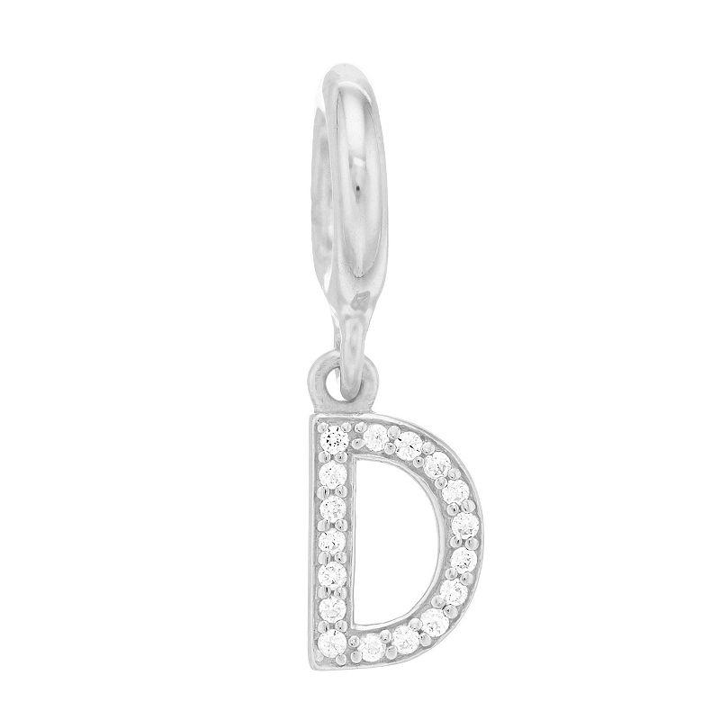 SIRI USA by TJM Sterling Silver Cubic Zirconia Initial Charm, Women's Product Image