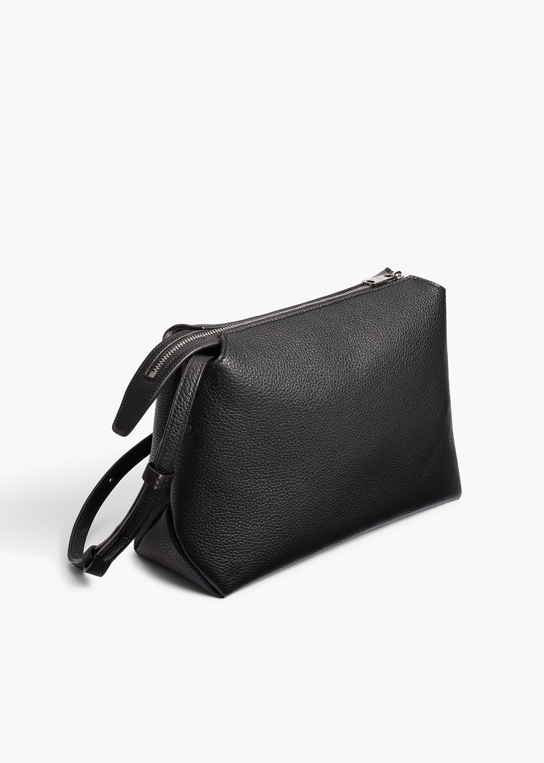 Lina Crossbody Bag in Black Pebbled Leather Product Image