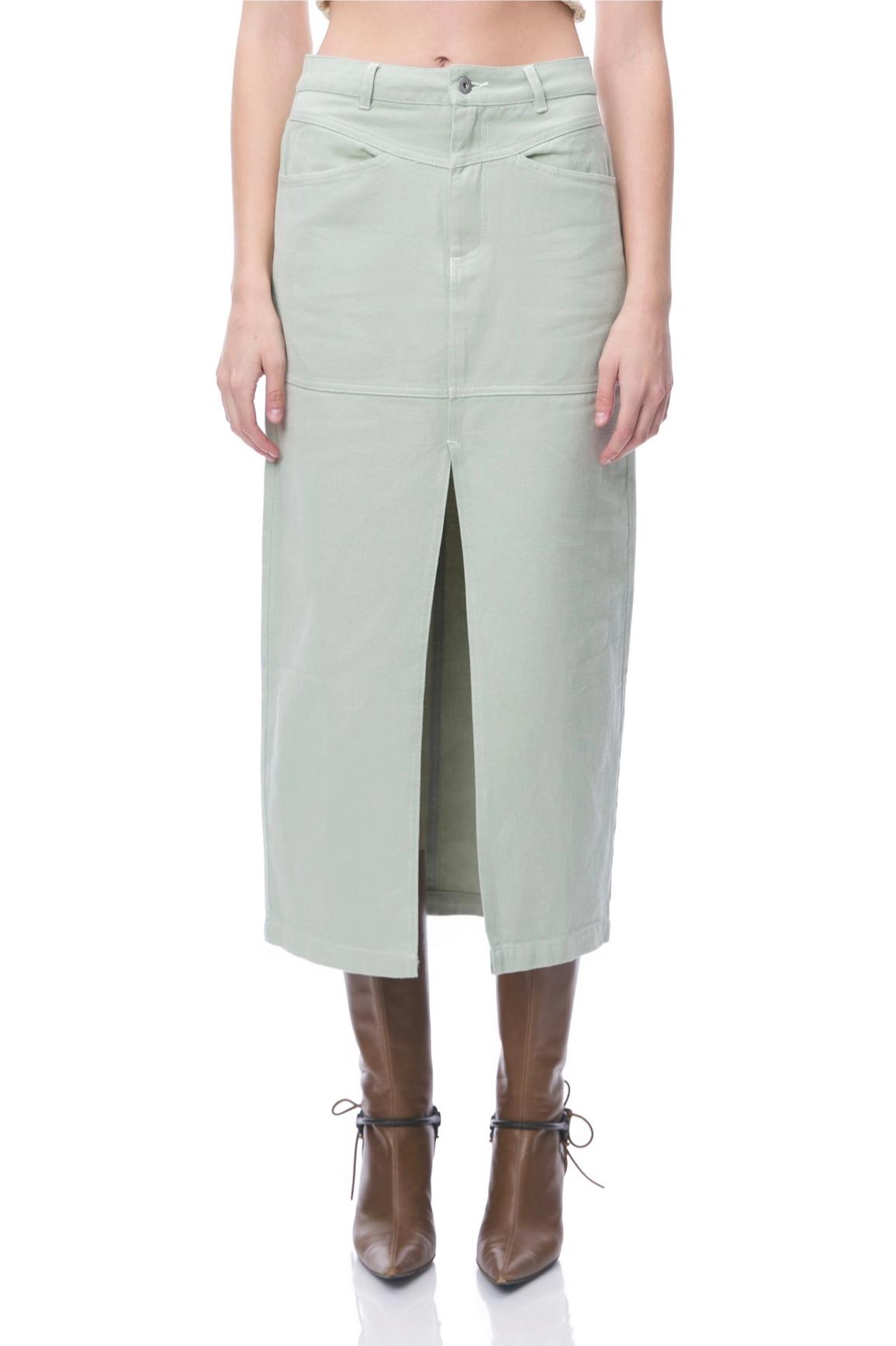 Denim Slit Skirt Product Image