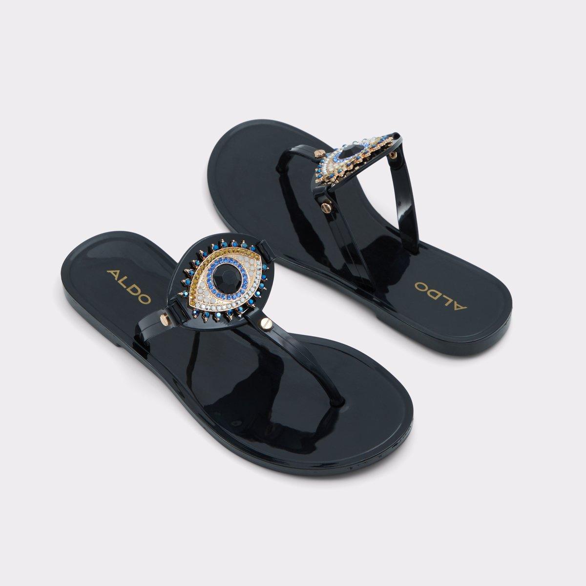 Ebariel Black/Gold Multi Women's Jelly Sandals & Flip Flops | ALDO US Product Image
