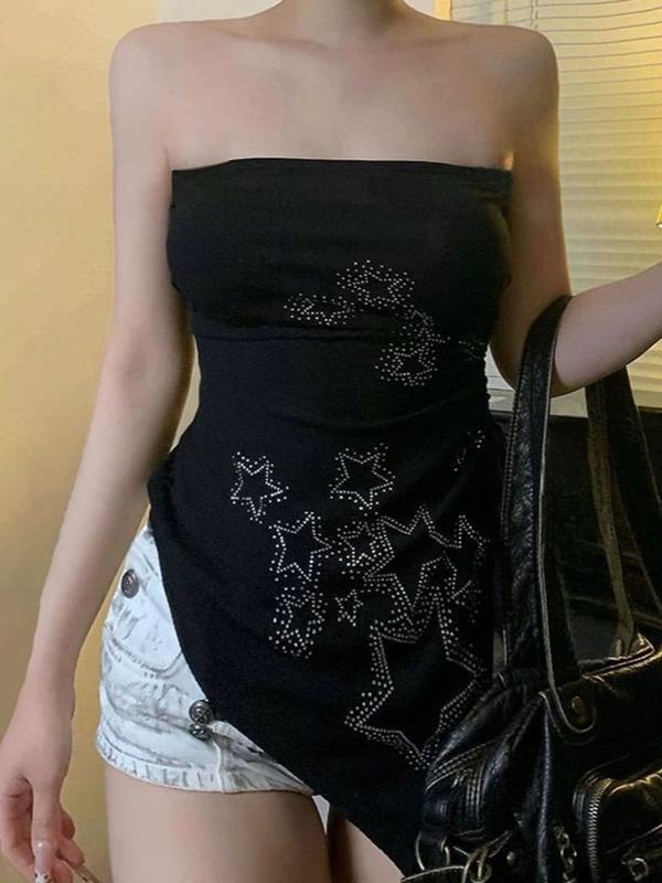 Star-Studded Strapless Bandeau Top Product Image