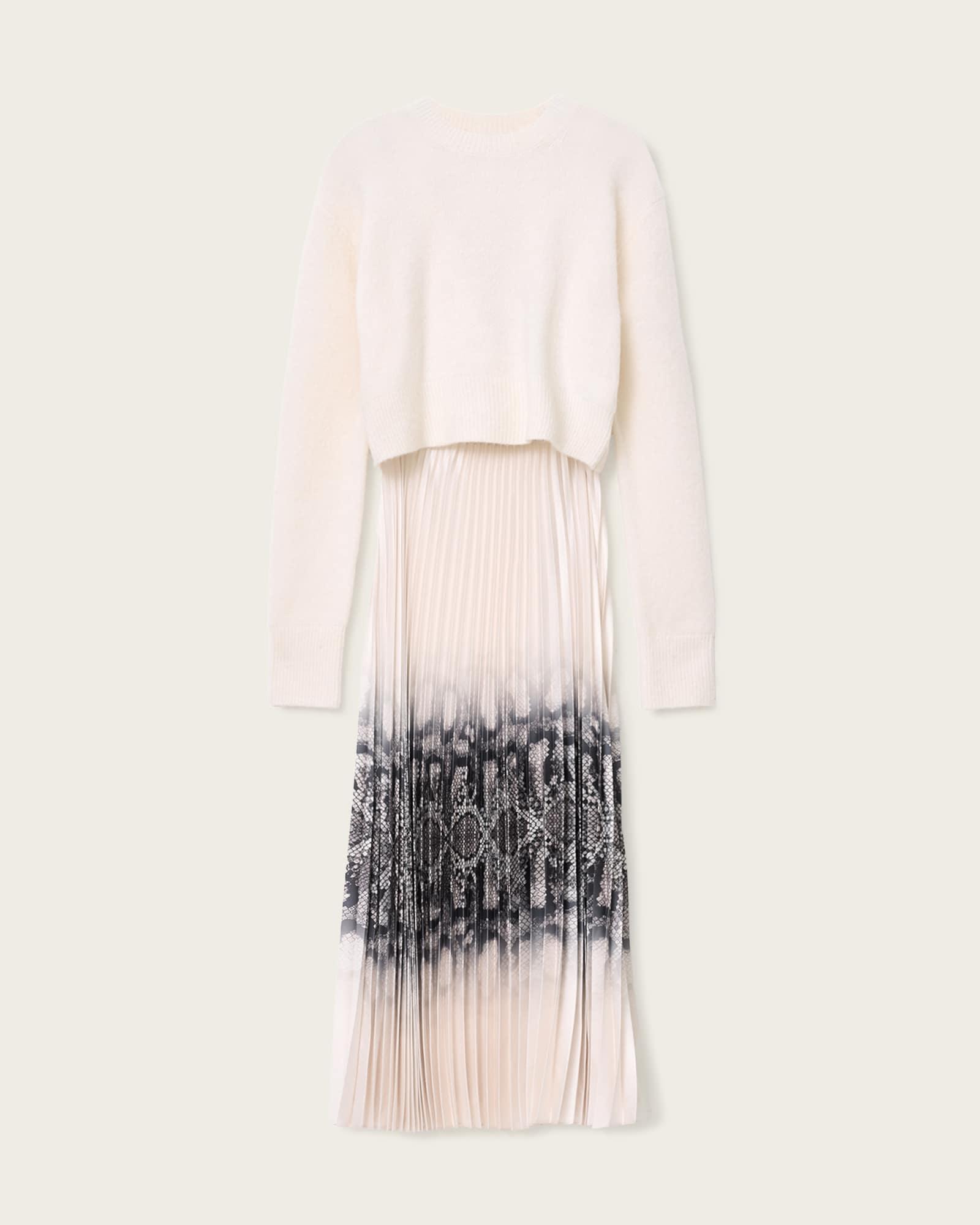 Curtis Ophis 2-in-1 Dress Chalk White | ALLSAINTS US Product Image