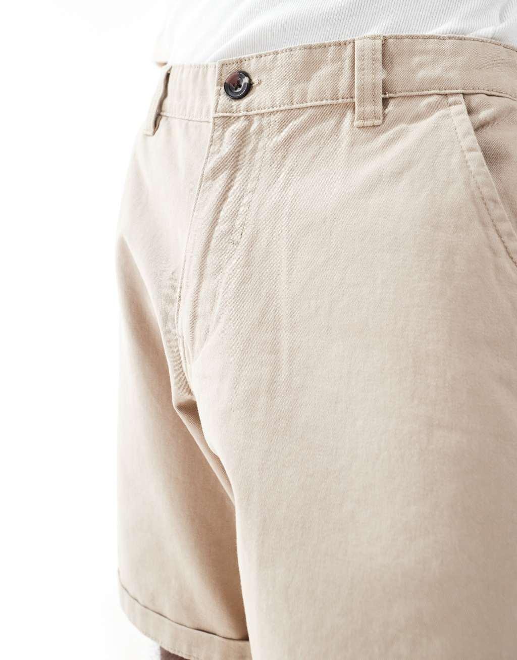 Brave Soul chino shorts in stone Product Image