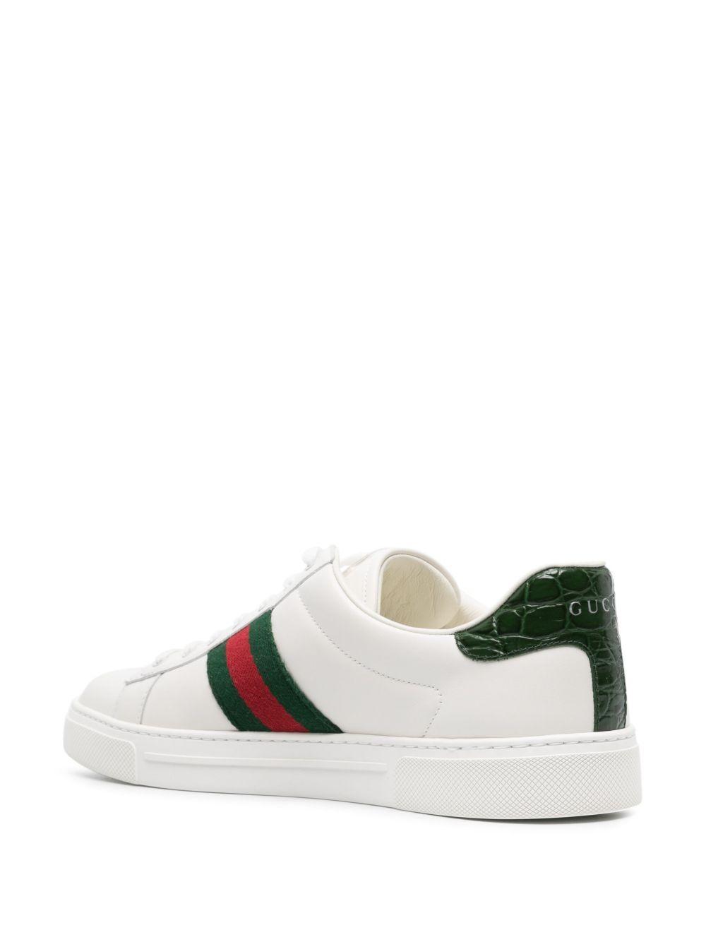 Ace Web-stripe leather sneakers Product Image