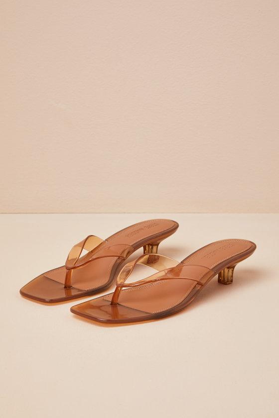 Tracie Tan Jelly Thong Kitten Heel Sandals Product Image