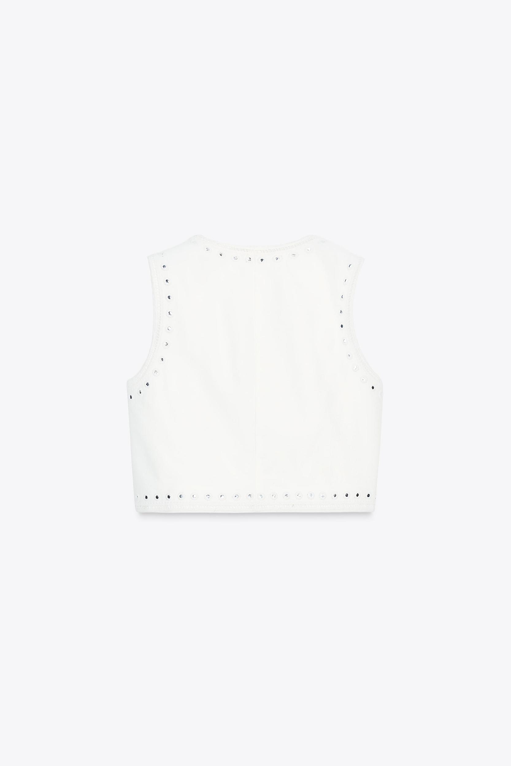 EMBROIDERED MIRROR VEST TOP Product Image