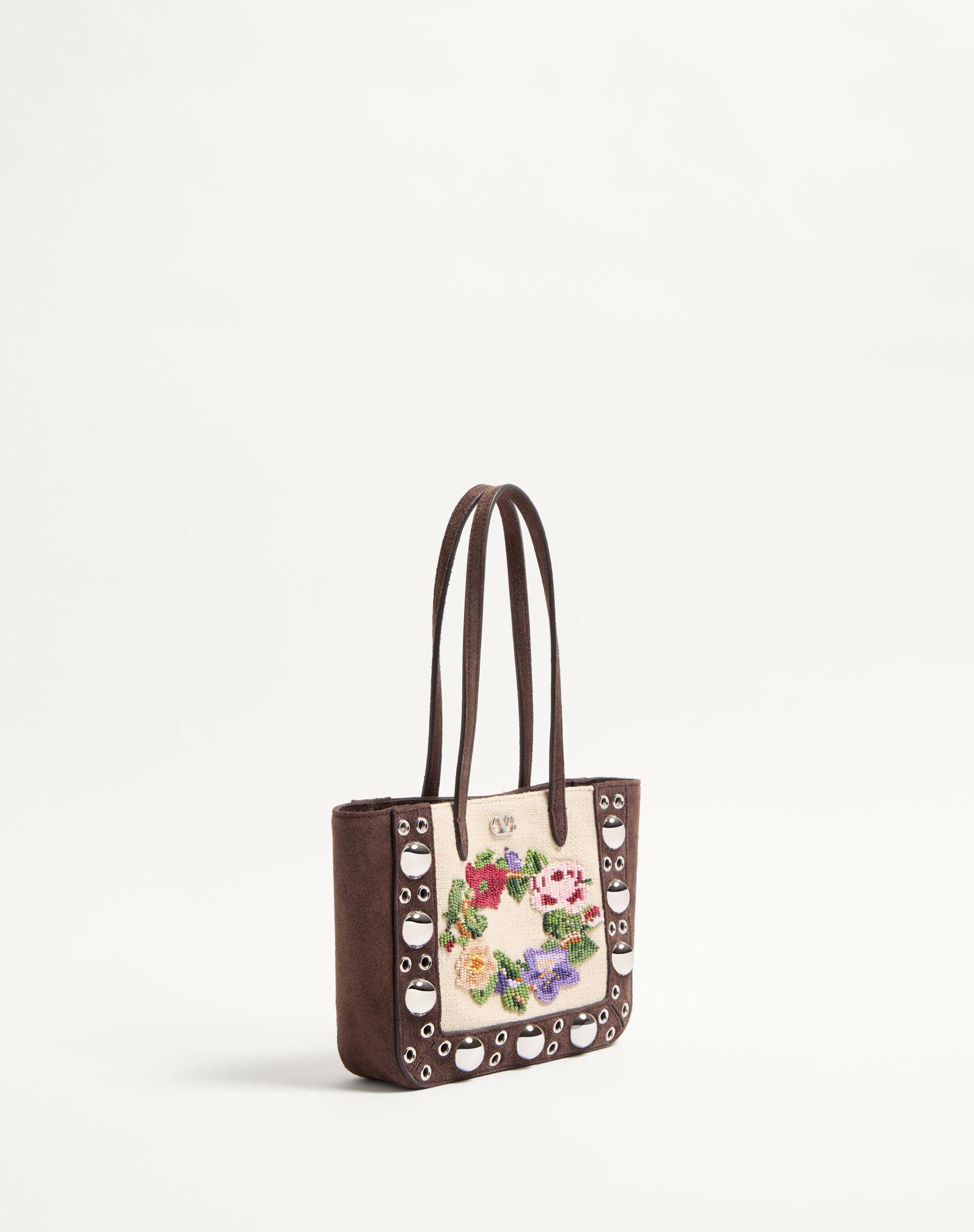 Valentino Garavani Nellcôte Mini Embroidered Shopping Bag Product Image