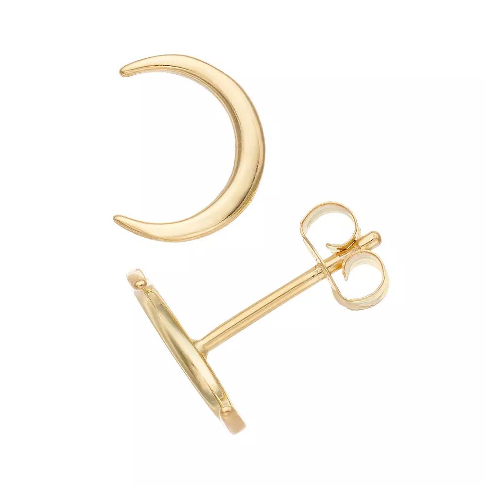 Au Naturale 14k Gold Crescent Moon Stud Earrings, Women's Product Image