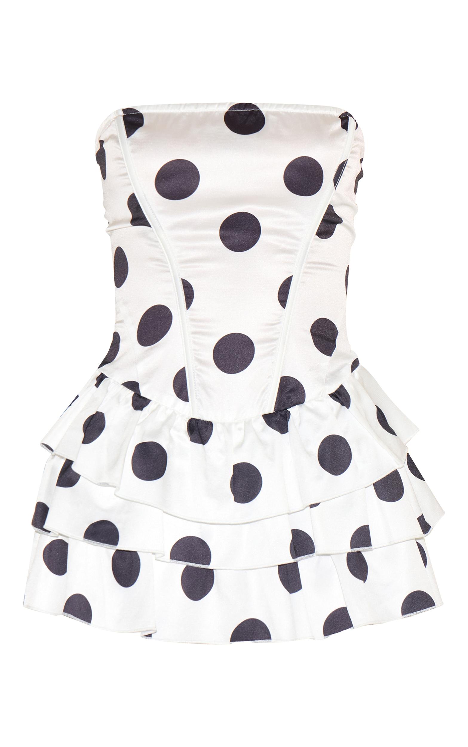 Cream Polka Dot Rara Skort Woven Romper Product Image