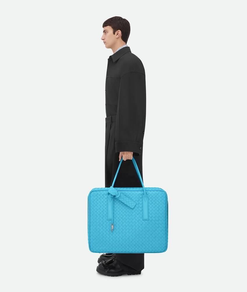 Men's Intrecciato Long Tag Holder in Travertine Product Image