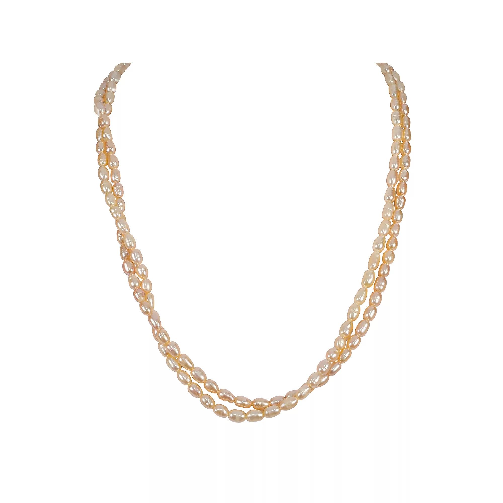 Gemistry Sterling Silver Freshwater Cultured Pearl Double Strand Necklace, Women's,  Product Image