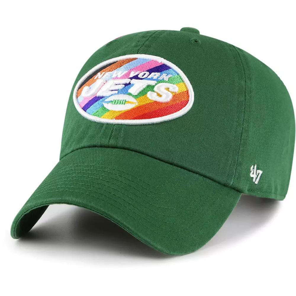 Men's '47 Green New York Jets Pride Cleanup Adjustable Hat Product Image