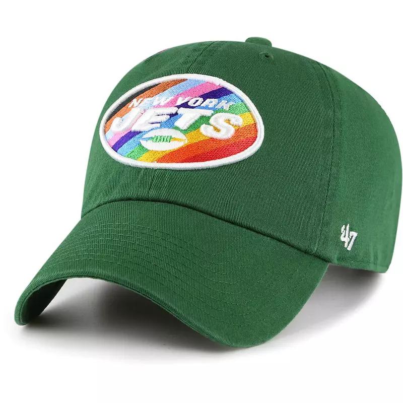 Men's '47 Green New York Jets Pride Cleanup Adjustable Hat Product Image