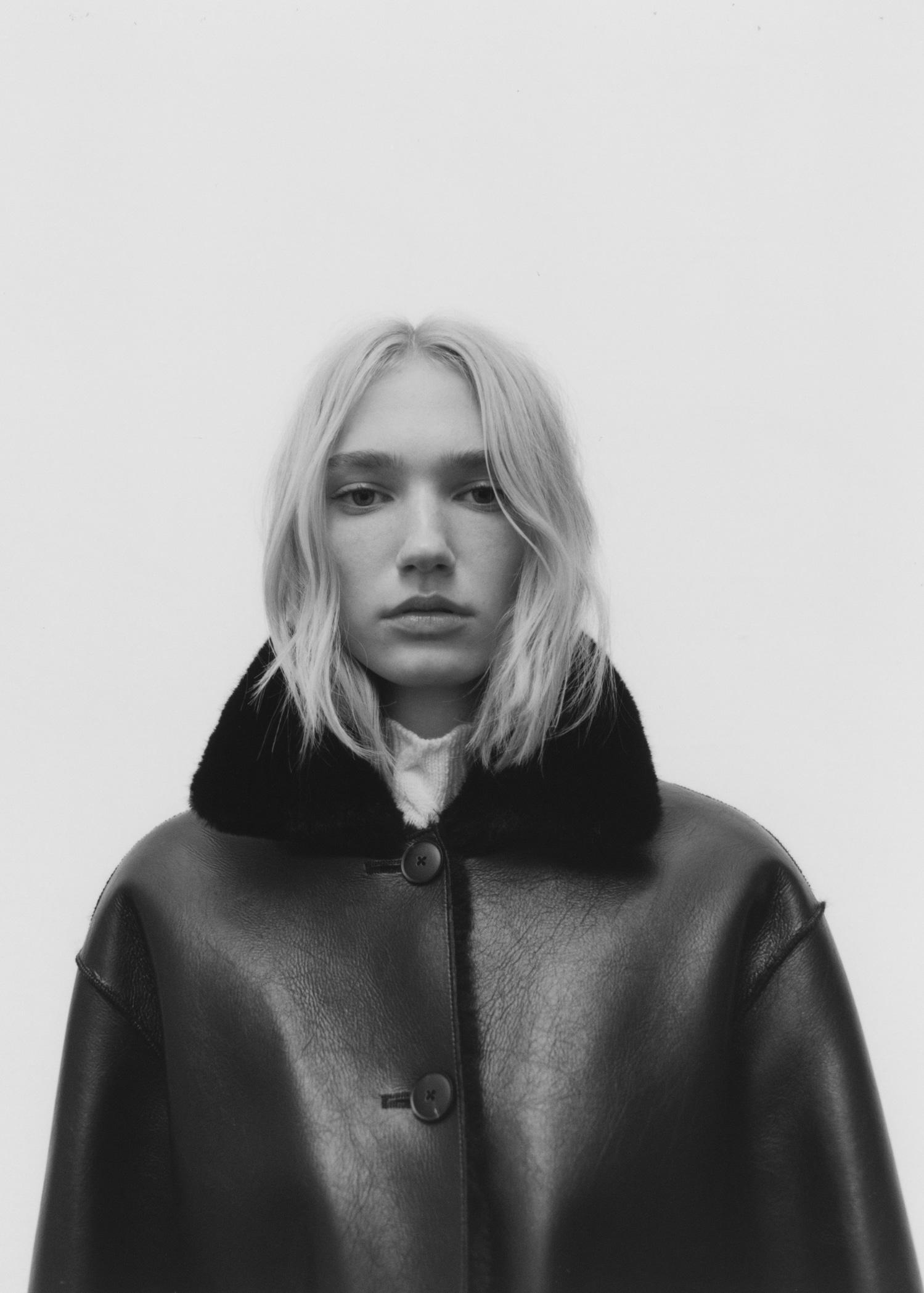 Double-sided leather-effect jacket with pockets - Women | MANGO USA Product Image