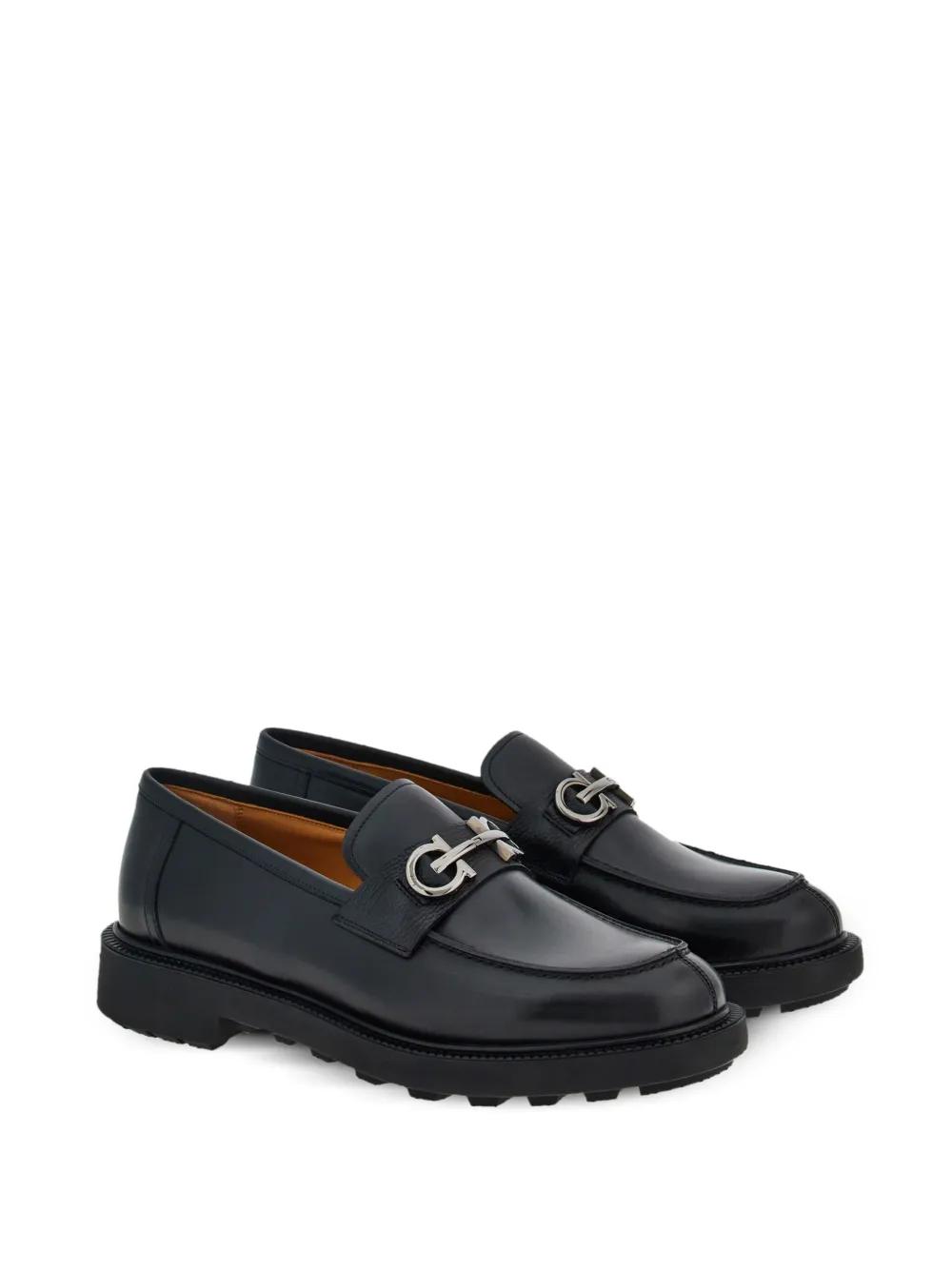 Gancini-plaque leather loafers Product Image