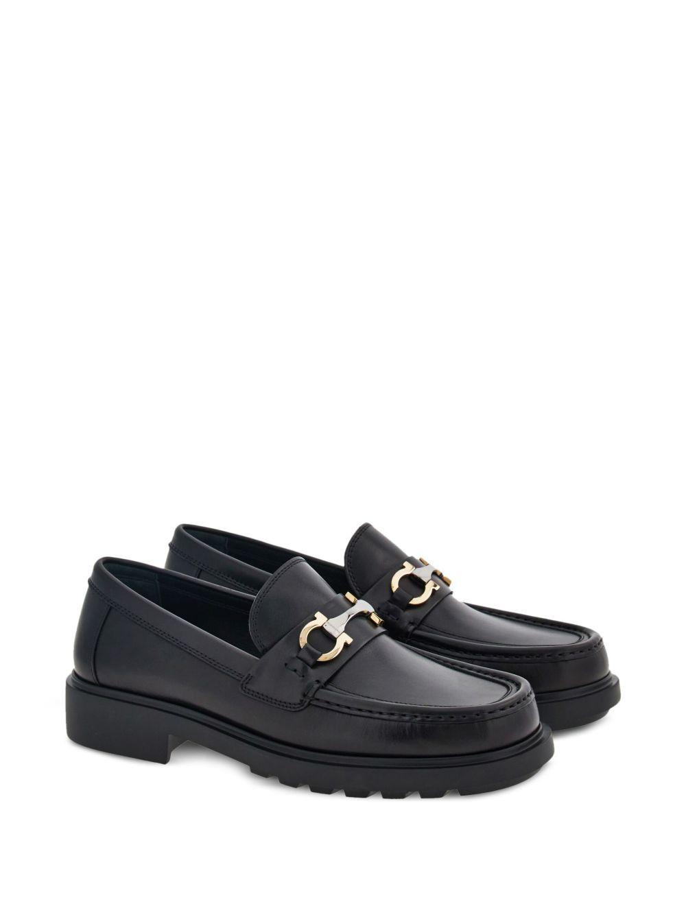 Gancini-plaque leather loafers Product Image