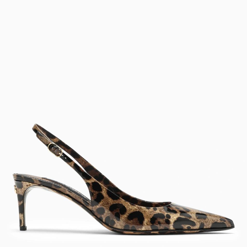 DOLCE & GABBANA Luxurious Leopard Printed Slingback Pumps For Women In Lavender Product Image