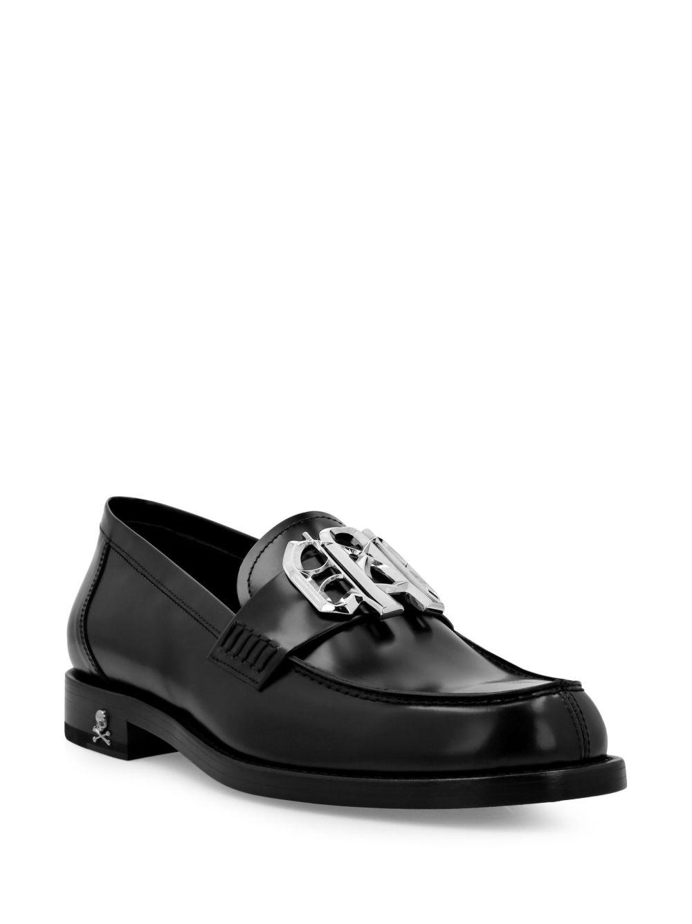 logo-plaque leather loafers Product Image
