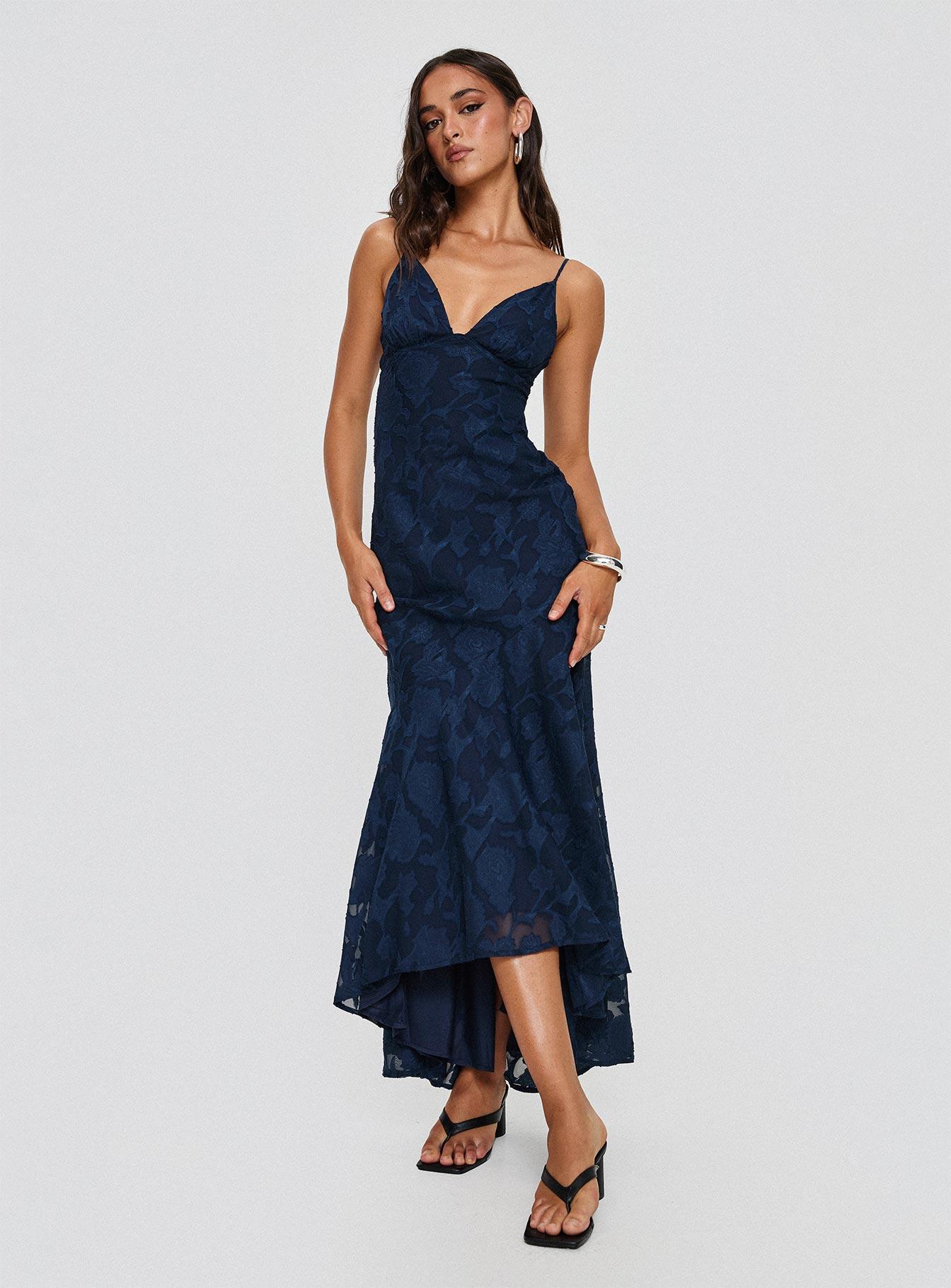 Cyrene Maxi Dress Navy Product Image