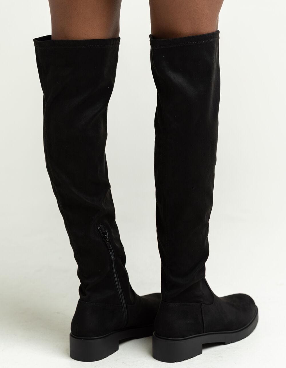 SODA Tall Suede Womens Knee Boots - BLACK Product Image