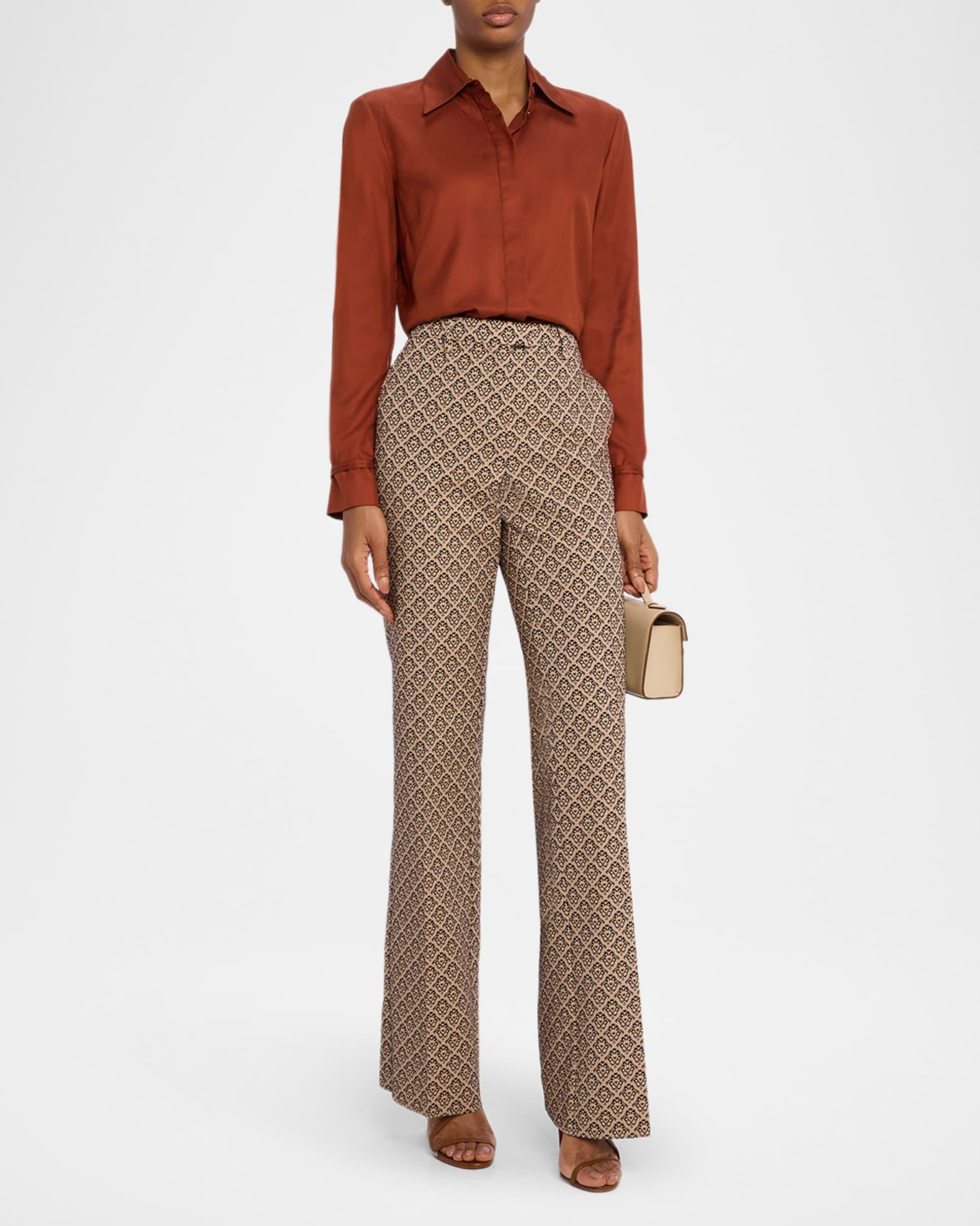 Diamond Jacquard Flare Trousers Product Image