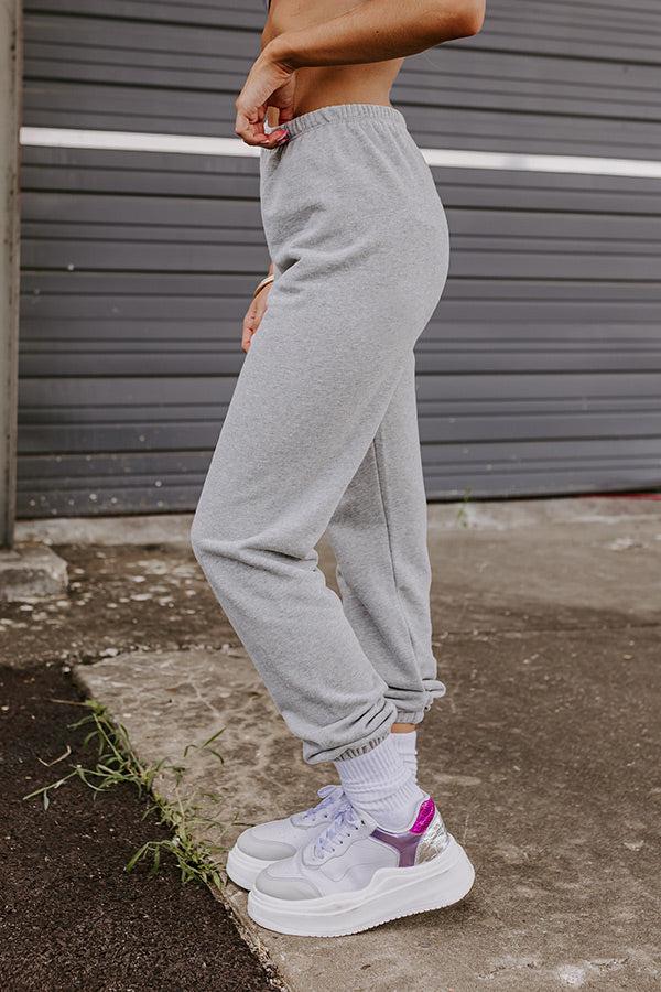 Gym Goals Luxe High Waist Oversized Joggers In Heather Grey Product Image