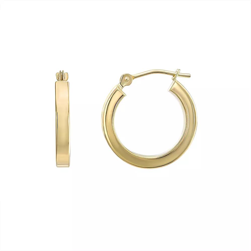 Taylor Grace 10k Gold Square Tube Hoop Earrings, Women's Product Image