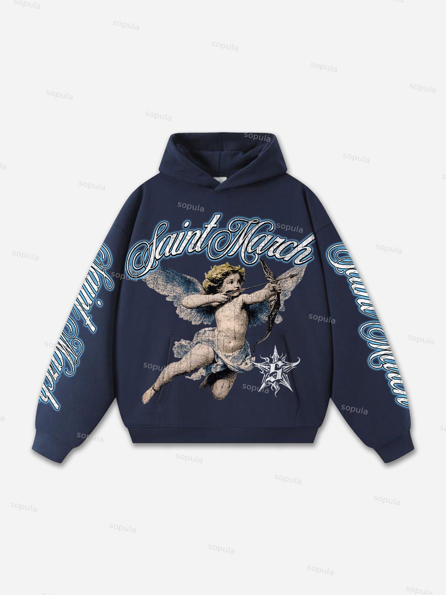 Classic Cross Graphic Oversized Hoodie Product Image