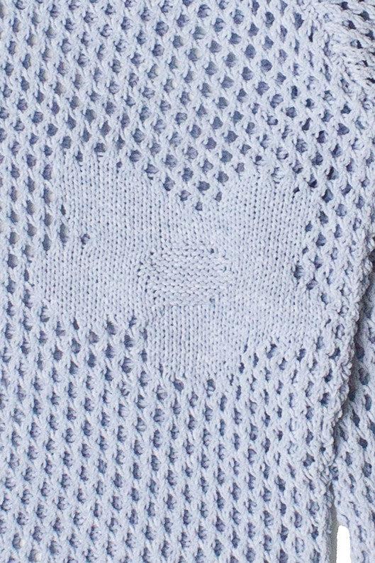 Chenille Mesh Stitch Flower Sweater Product Image