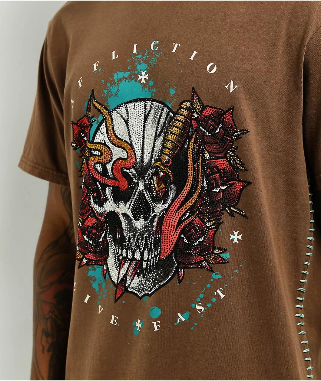 Affliction Alley Wreck Brown T-Shirt Product Image