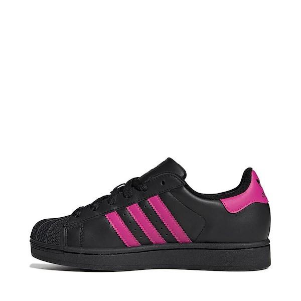 Womens adidas Superstar II Athletic Shoe - Core / Semi Lucid Fuchsia / Core Product Image