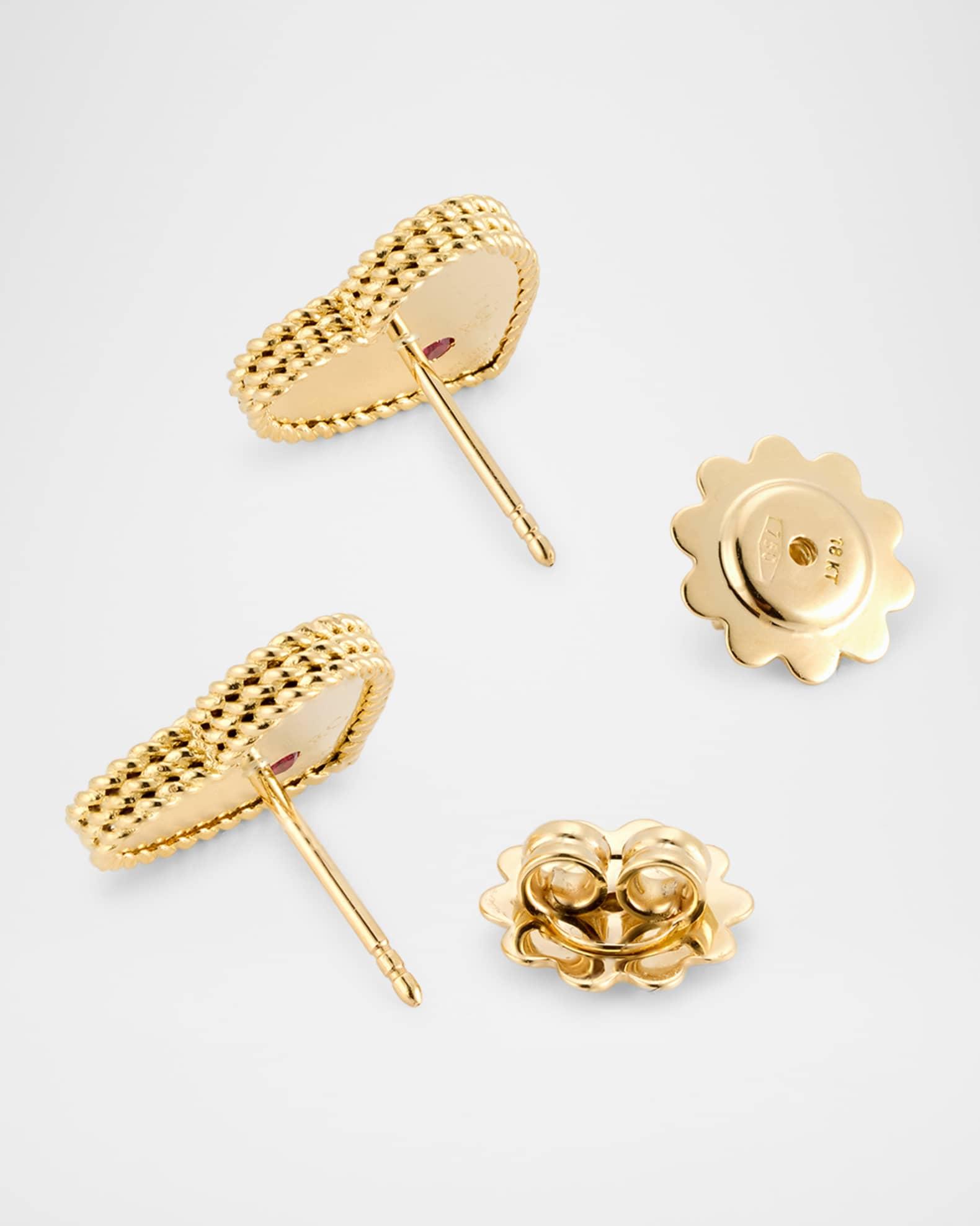 18K Yellow Gold Petit Venetian Princess Heart Diamond Earrings Product Image