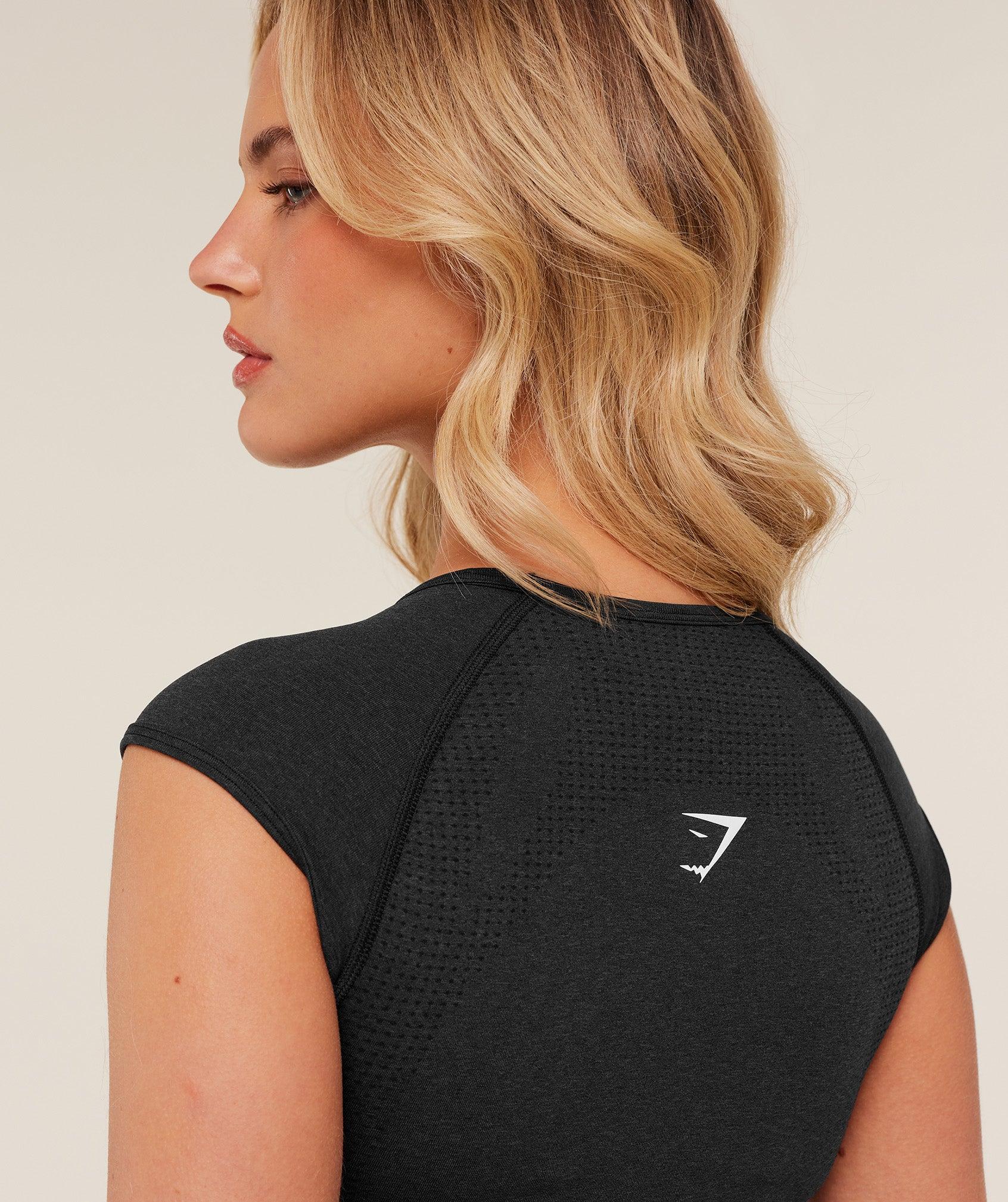 Gymshark Vital Scoop Neck Top - Black Marl Female Product Image