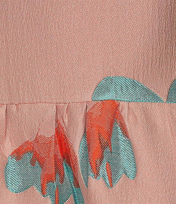 Abbey Glass Caroline Asymmetrical Neck Sleeveless Bow One Shoulder Bow Organza Jacquard Pocketed A-Line Dress Product Image