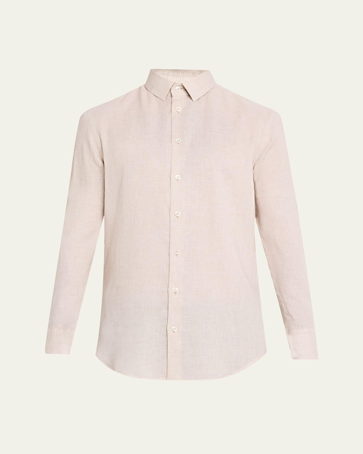 Mens Linen Houndstooth Sport Shirt Product Image