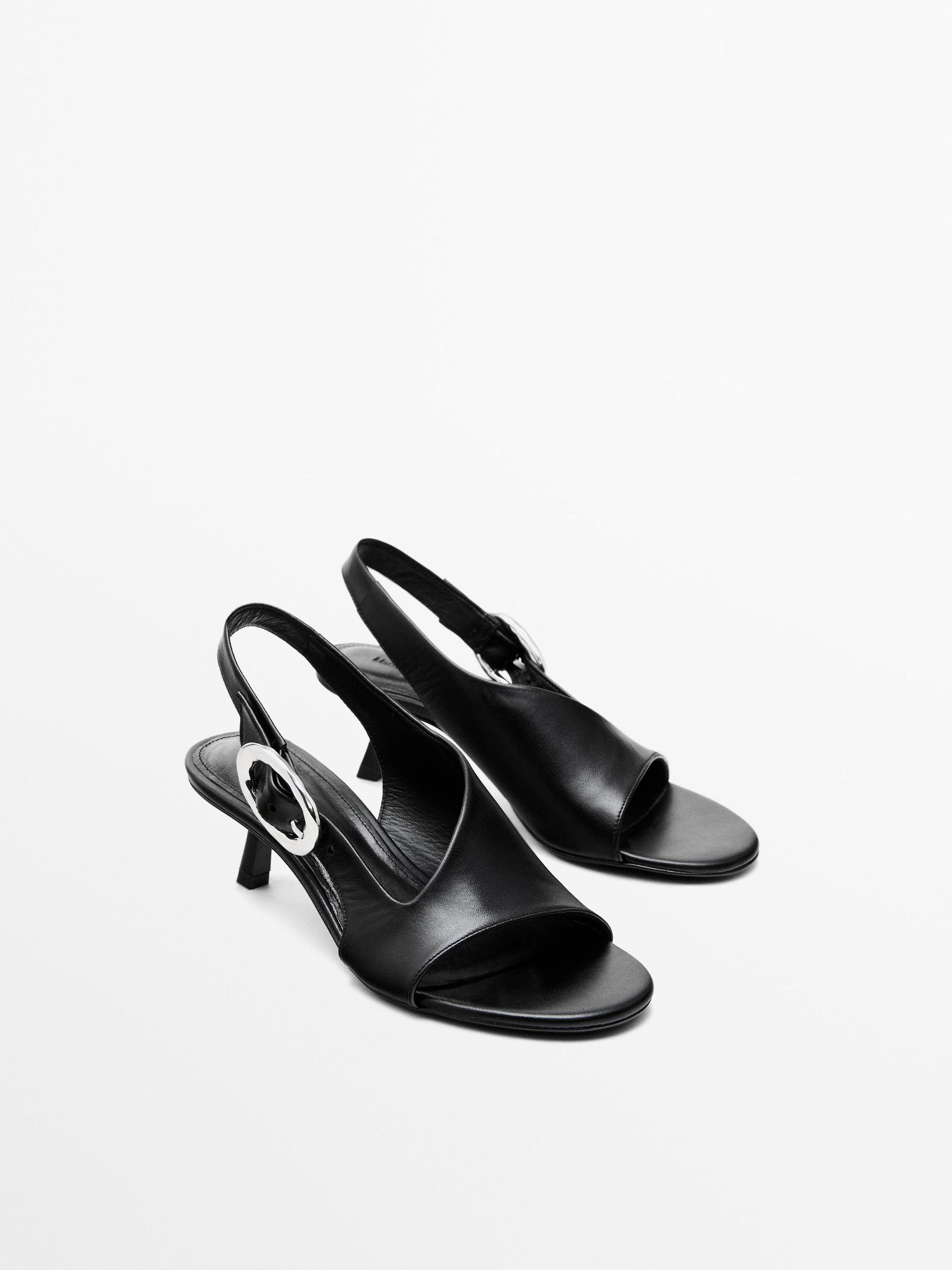 High-heel sandals with buckle Product Image