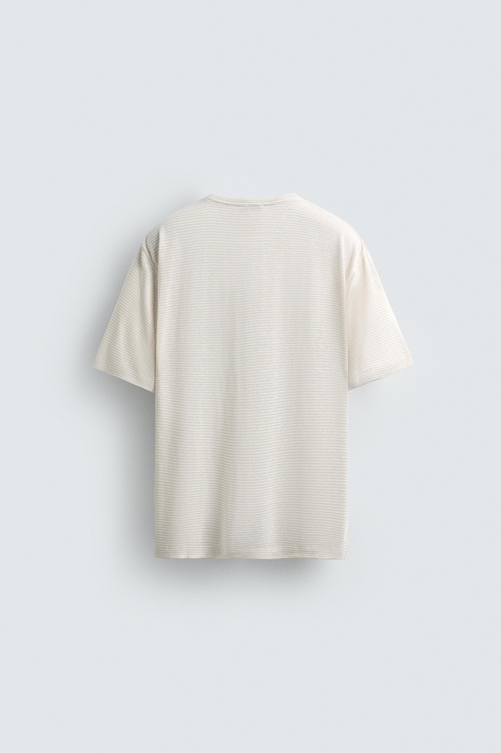 HEMP-VISCOSE STRIPED T-SHIRT Product Image