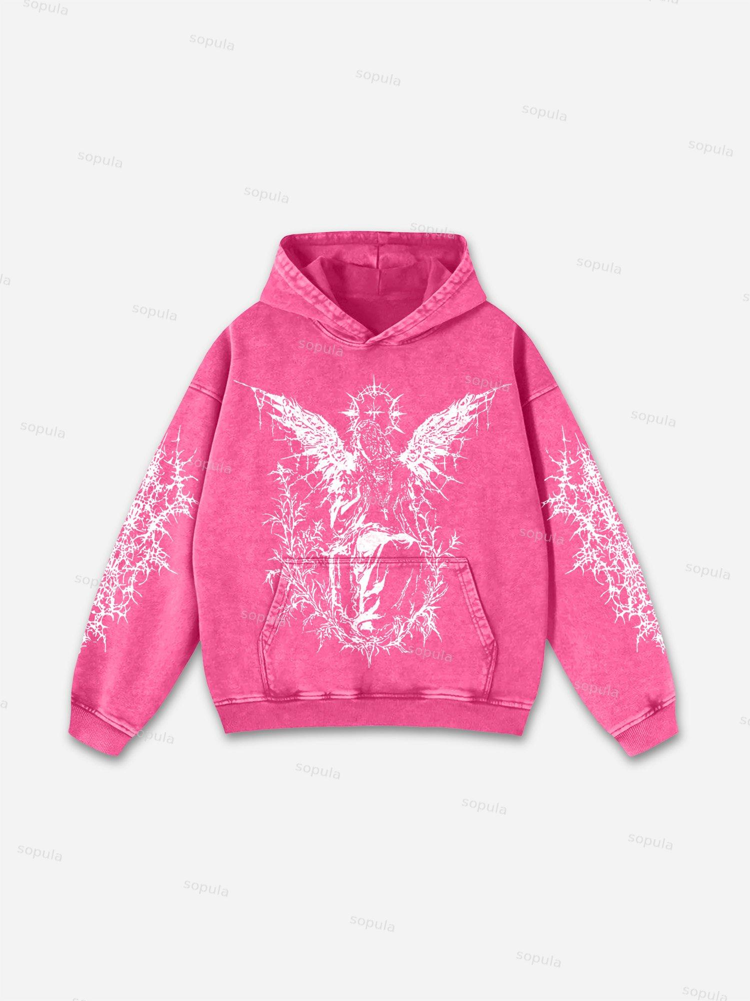 Sopula Vintage Til Death Do Us Part Graphic Acid Washed Hoodie Product Image